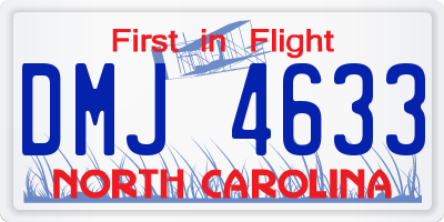 NC license plate DMJ4633