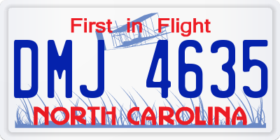 NC license plate DMJ4635