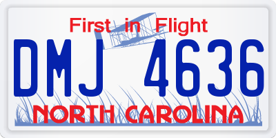 NC license plate DMJ4636