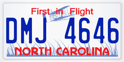 NC license plate DMJ4646