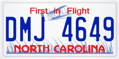 NC license plate DMJ4649