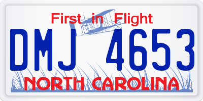 NC license plate DMJ4653