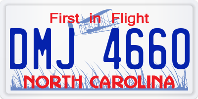 NC license plate DMJ4660