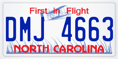 NC license plate DMJ4663
