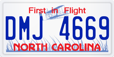 NC license plate DMJ4669