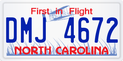 NC license plate DMJ4672