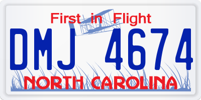 NC license plate DMJ4674
