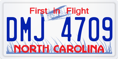 NC license plate DMJ4709
