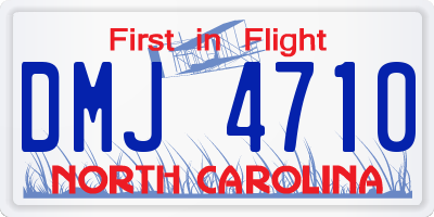 NC license plate DMJ4710