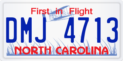 NC license plate DMJ4713