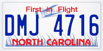 NC license plate DMJ4716