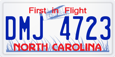 NC license plate DMJ4723