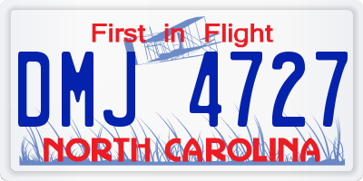 NC license plate DMJ4727