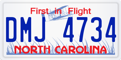 NC license plate DMJ4734