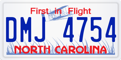 NC license plate DMJ4754