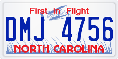 NC license plate DMJ4756