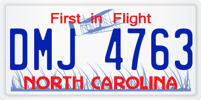 NC license plate DMJ4763