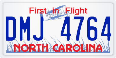 NC license plate DMJ4764