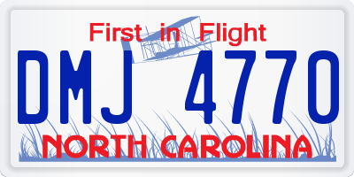 NC license plate DMJ4770