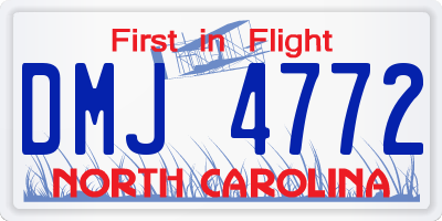 NC license plate DMJ4772