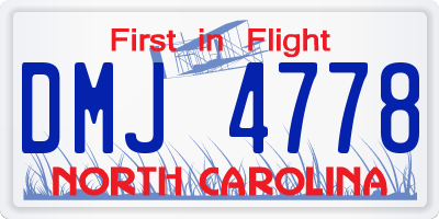 NC license plate DMJ4778