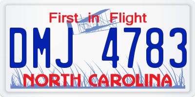 NC license plate DMJ4783