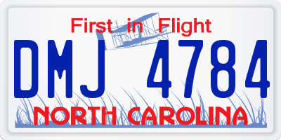 NC license plate DMJ4784