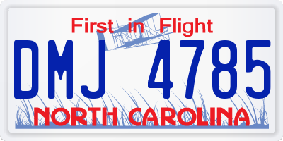 NC license plate DMJ4785