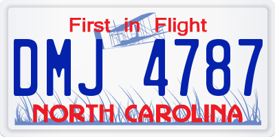 NC license plate DMJ4787