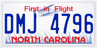NC license plate DMJ4796