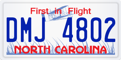 NC license plate DMJ4802