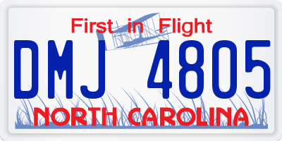 NC license plate DMJ4805