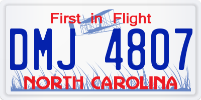 NC license plate DMJ4807