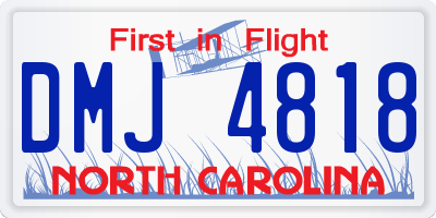 NC license plate DMJ4818
