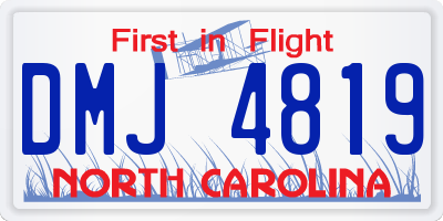 NC license plate DMJ4819