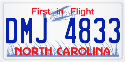NC license plate DMJ4833