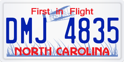 NC license plate DMJ4835