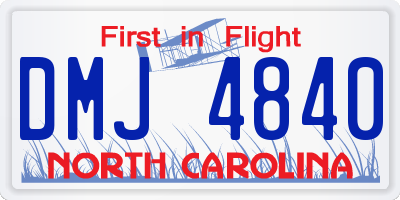 NC license plate DMJ4840