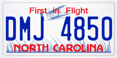 NC license plate DMJ4850