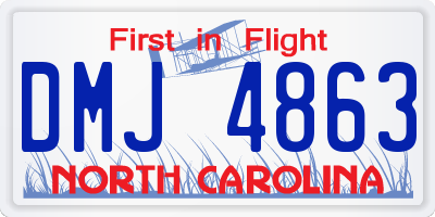NC license plate DMJ4863