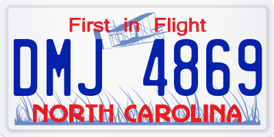 NC license plate DMJ4869