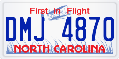 NC license plate DMJ4870
