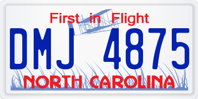 NC license plate DMJ4875