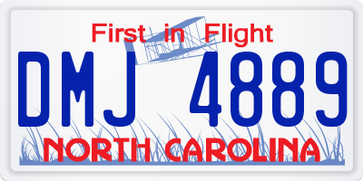 NC license plate DMJ4889