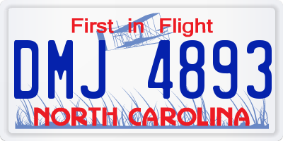 NC license plate DMJ4893