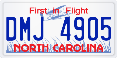 NC license plate DMJ4905
