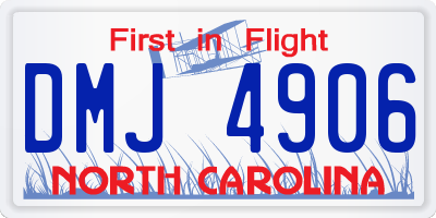 NC license plate DMJ4906