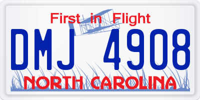 NC license plate DMJ4908