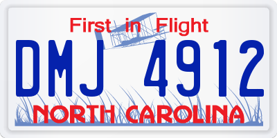 NC license plate DMJ4912