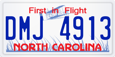 NC license plate DMJ4913